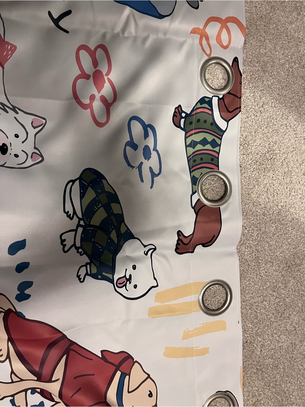 Dog Print Window Curtains - Multi-Color - Picture 2 of 3